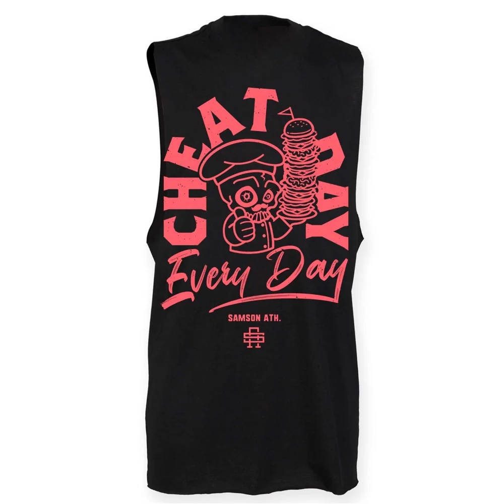 Cheat Day Mens Cut Off Tank Top - Image 3