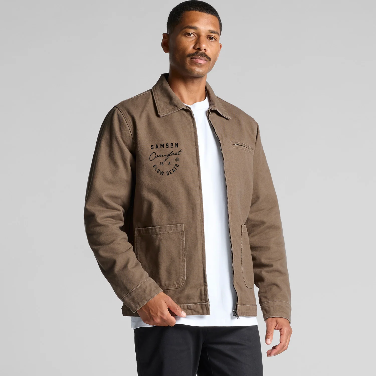 Heavy Canvas Jacket - Comfort Is A Slow Death - Walnut - Image 3