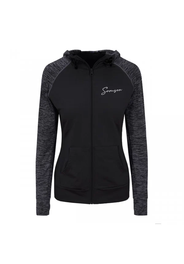 LADIES SIGNATURE ZIP HOODIE - BLACK