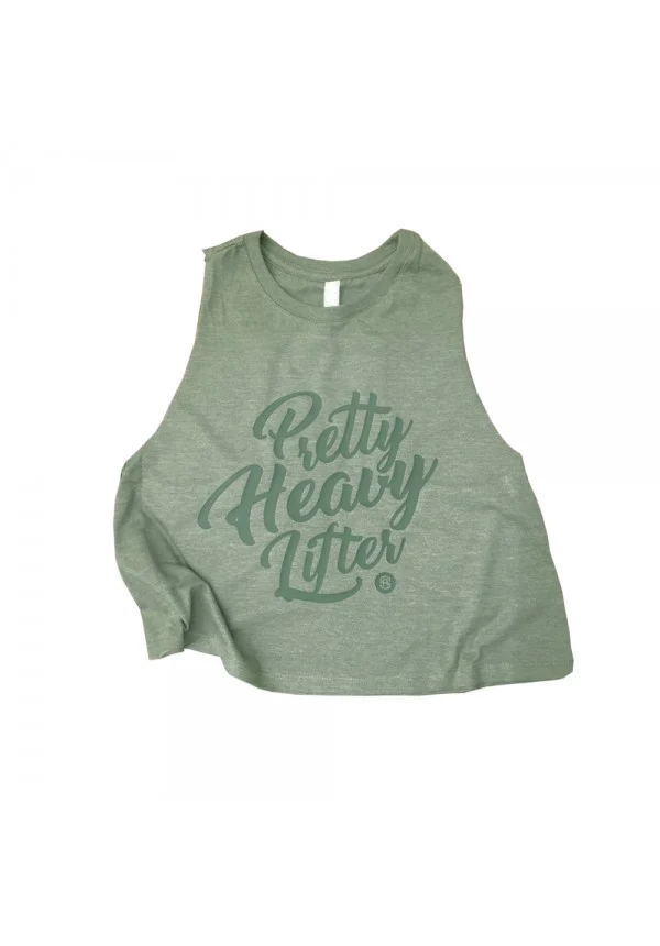PRETTY HEAVY LIFTER - OLIVE CROPPED TANK