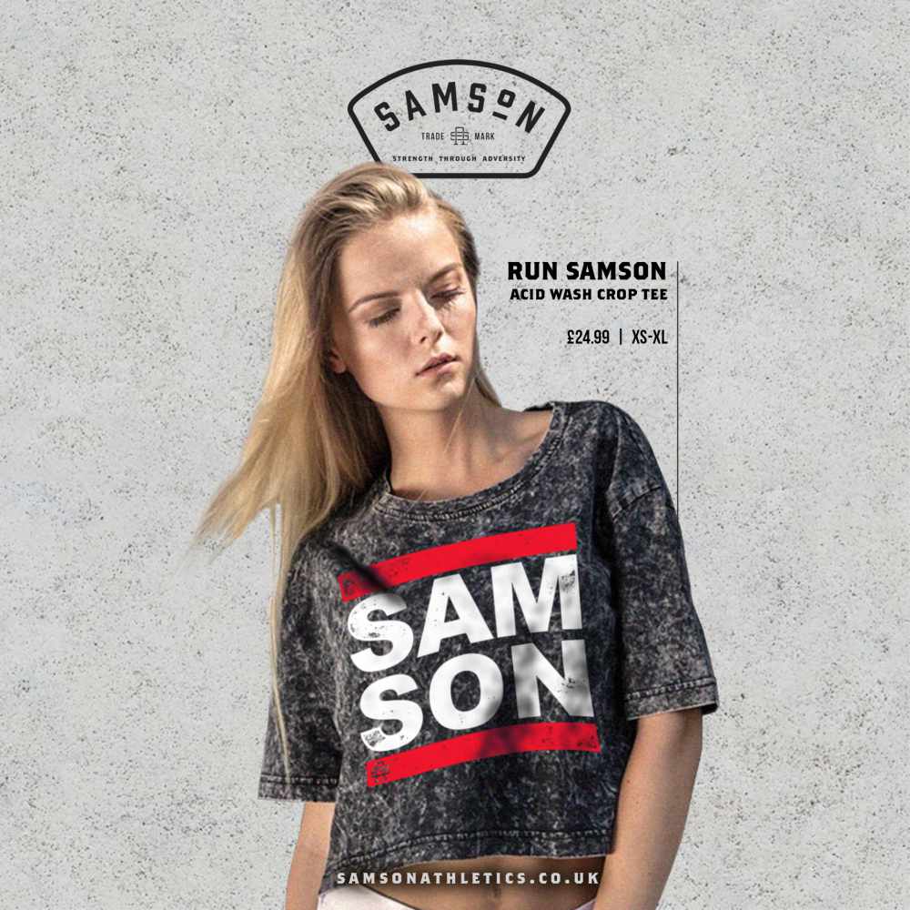 Run Samson Ladies Cropped Washed Tee - Image 2
