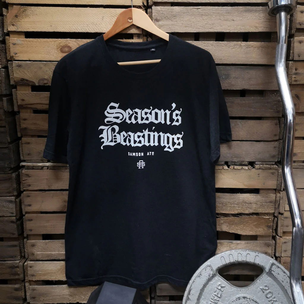 Season’s Beastings - Christmas Gym T-Shirt - Image 2